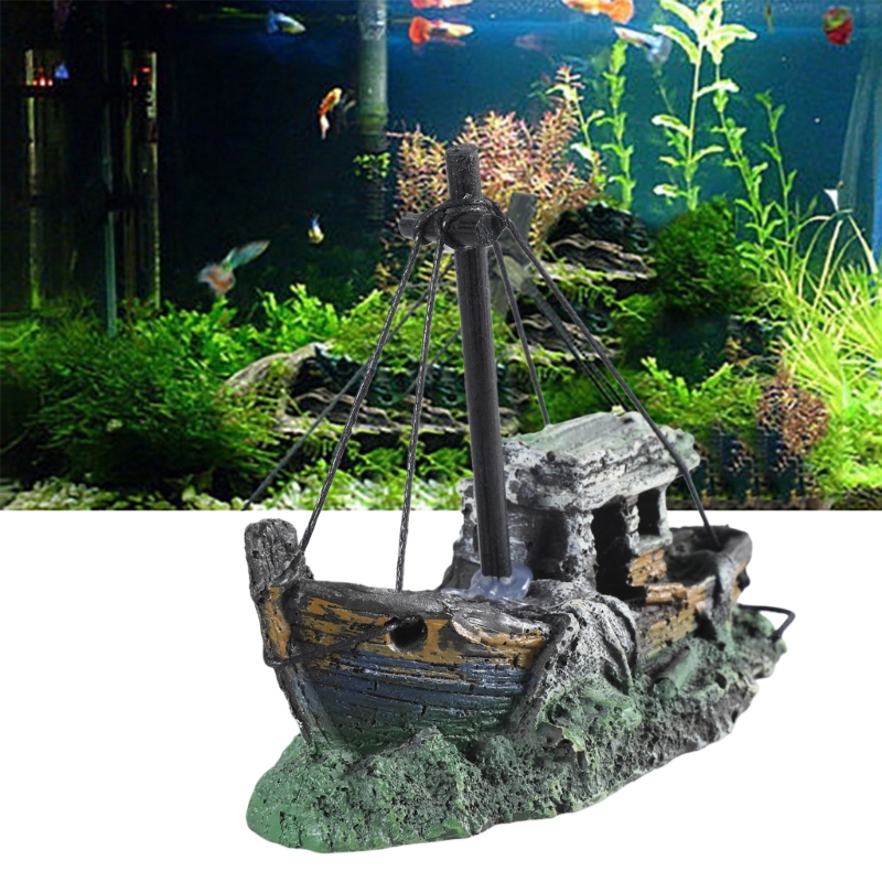 Aquarium Marina - Decoração de navio afundado para aquário,