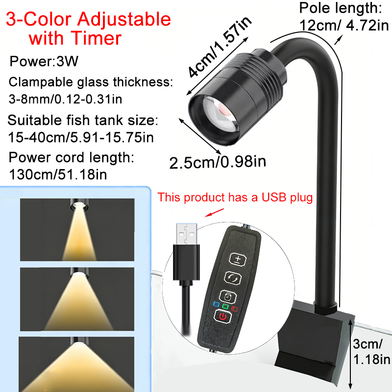Lâmpada LED USB 3W para Aquári - Marine Aquarium Lamp avaliação e preço