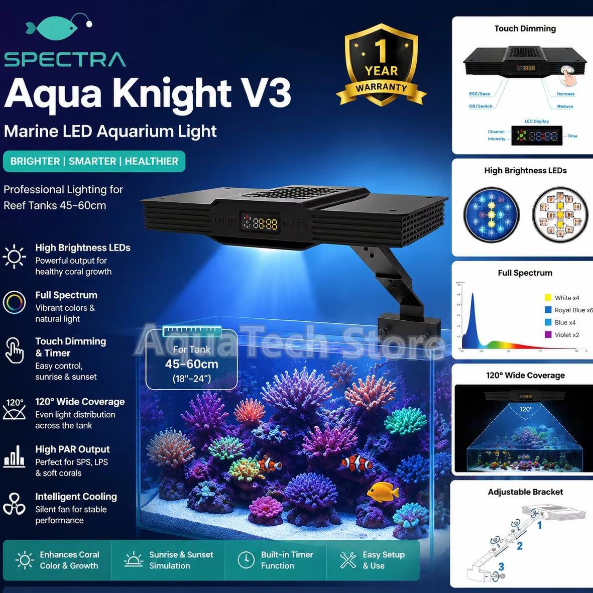 Spectra Aqua Knight V3 75W Pro - Aquarium Marina avaliação e preço