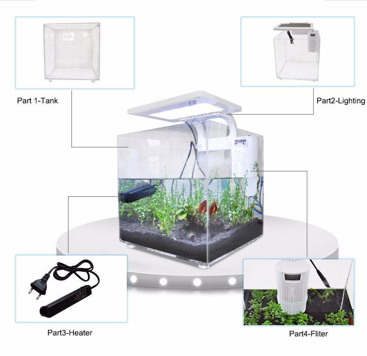 Mini Aquário de Acrílico (25*2 - Aquarium Marina avaliação e preço